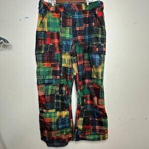 Burton XL Cargo Snow Dryride  Snowboard Ski Multi Color Buffalo Colorful Art